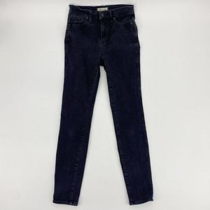 Madewell 10" High Rise Skinny Jeans Stretch Faded Black Sz 26